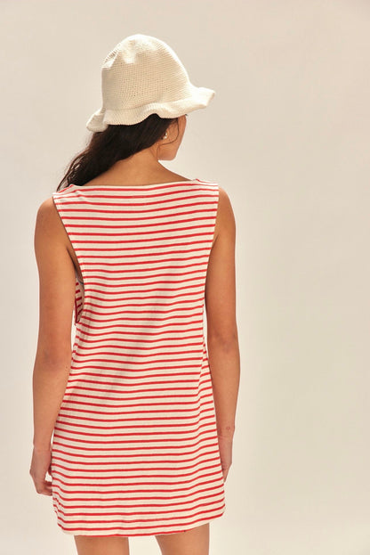 Free People Free-est Sailor Mini Dress in Fiery Red Combo - Small