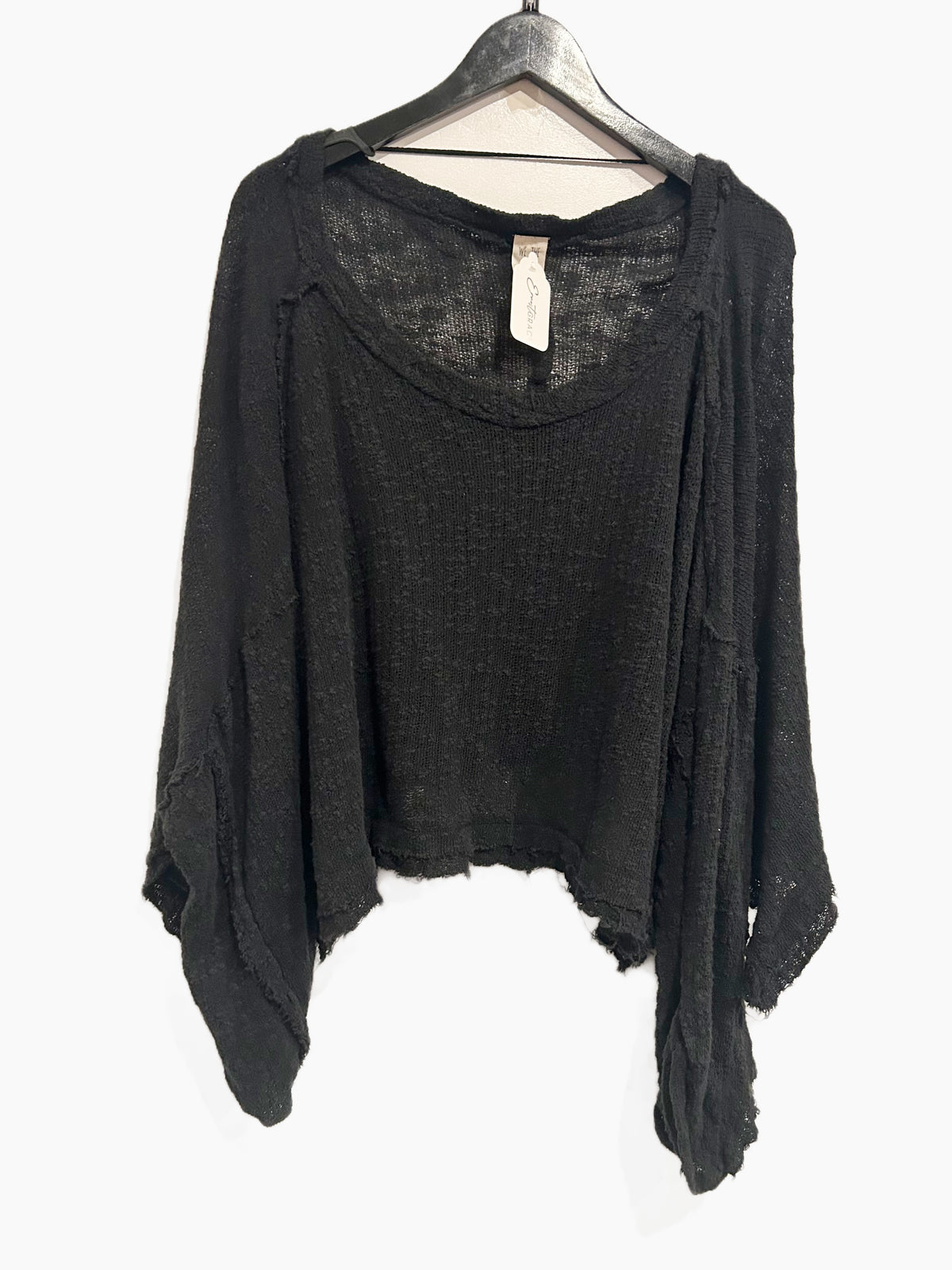 Free People Island Girl Hacci Tee in Black - Small