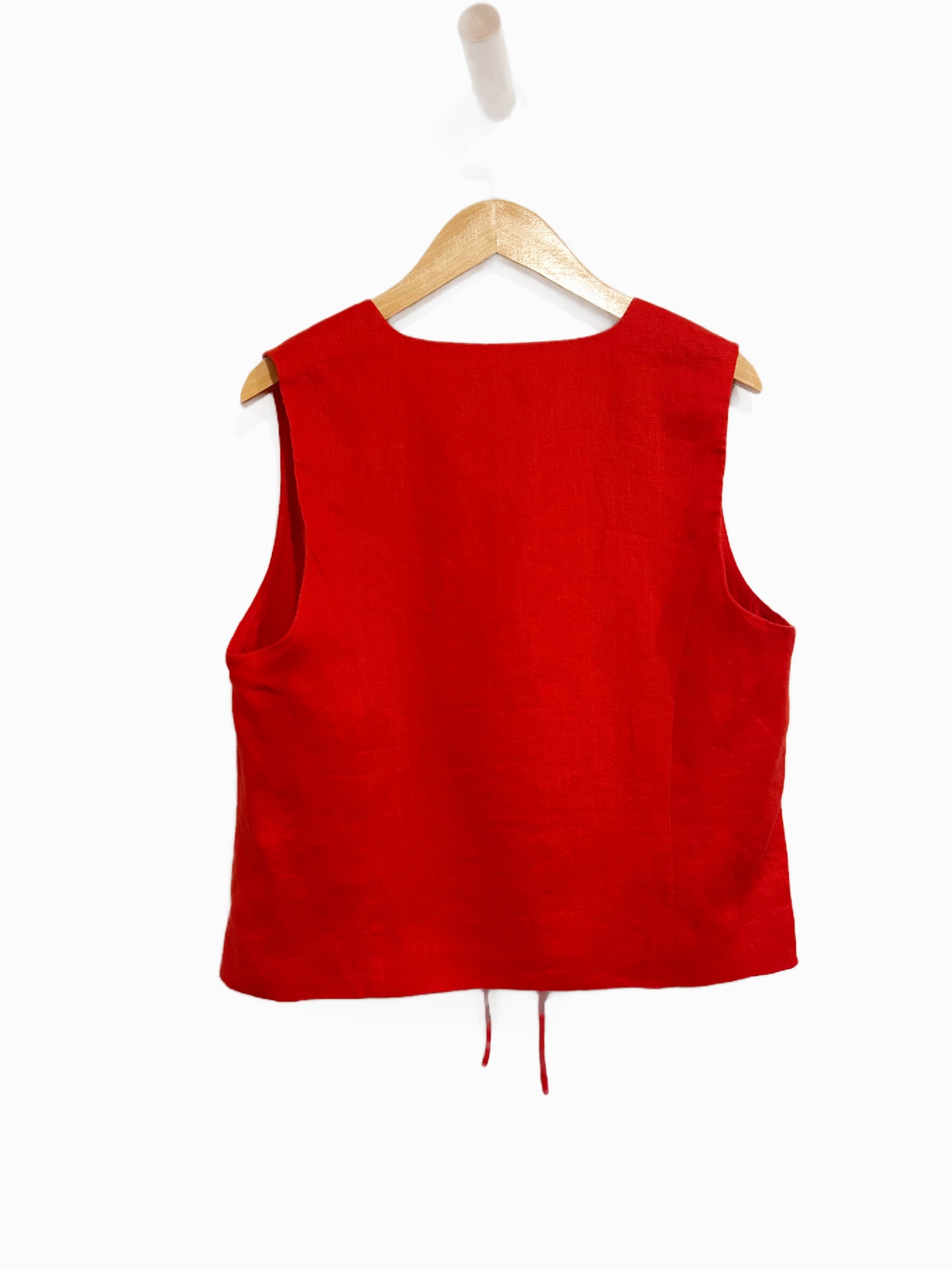 Magaschoni Red Tie Front Vest - Small