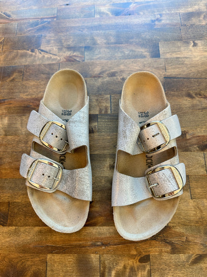 Birkenstock Arizona Big Buckle Sandals in Grey Suede - 38