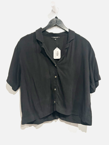 Madewell Button-Front Resort Shirt in Black - Medium