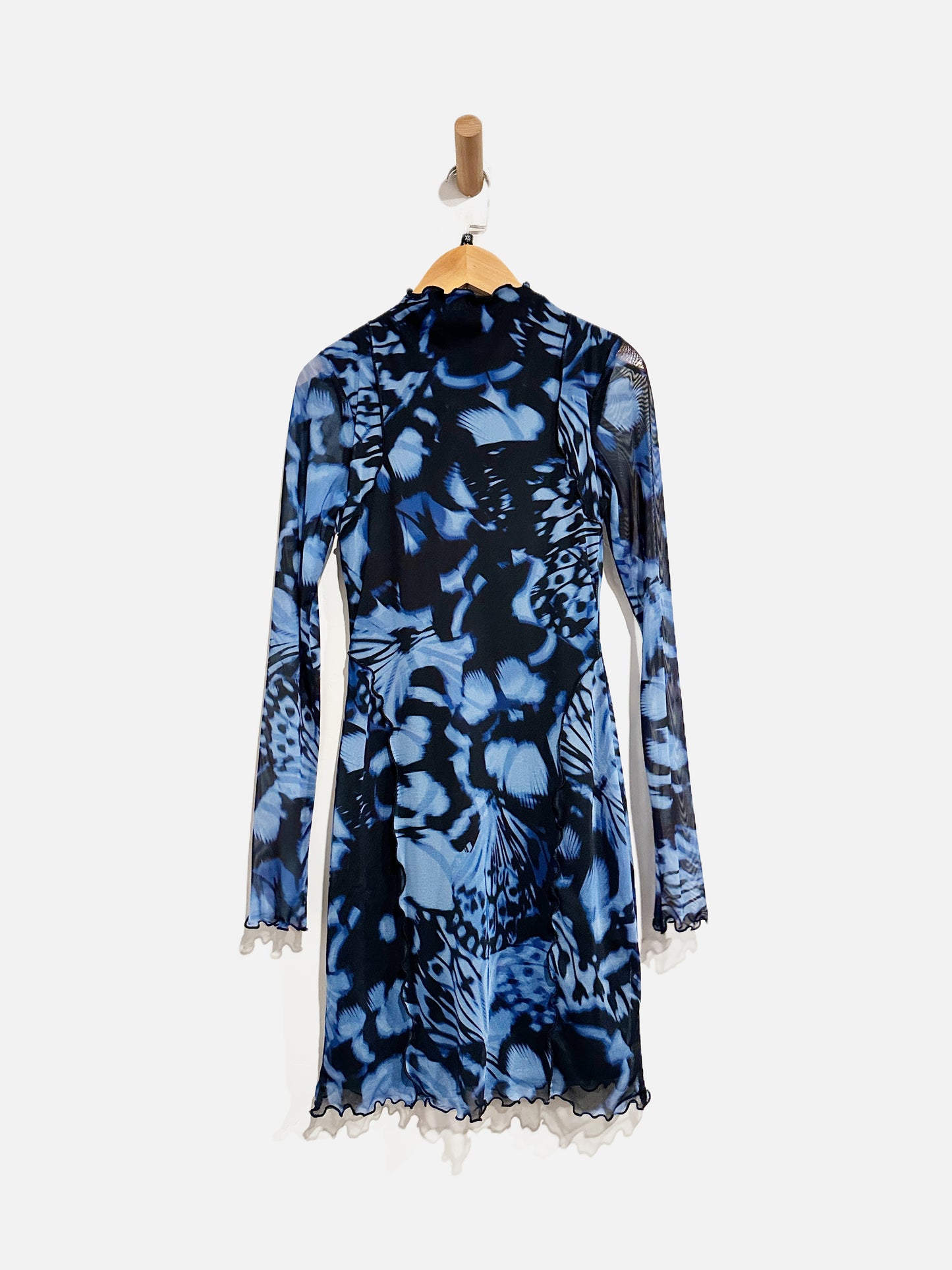 Nasty Gal NWT Blue and Black Mesh Bodycon Dress - 2