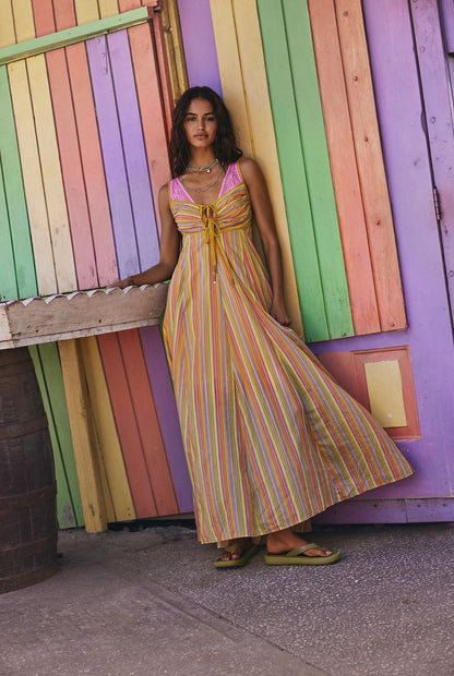 Free People Dream Weaver Maxi Dress in Citrus Combo - Medium