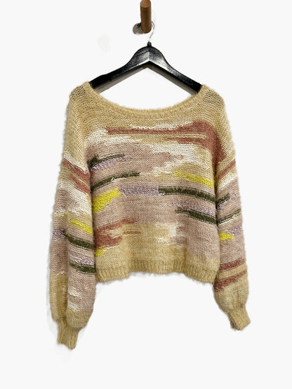 Anthropologie Pilcro Boat-Neck Cropped Sweater in Multi - Medium