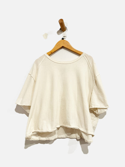 Free People Up North Cream Boxy Tee - Large
