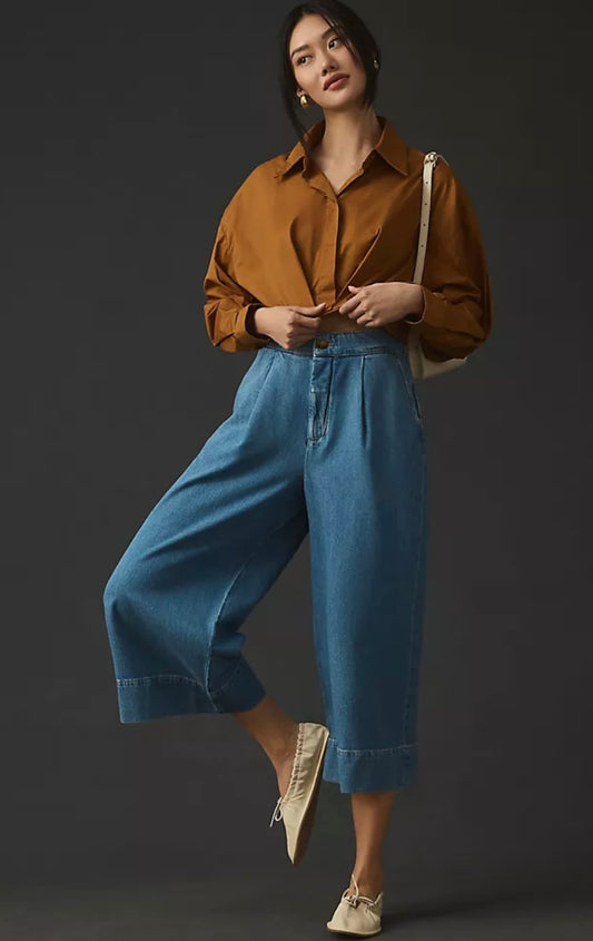 Anthropologie High Rise Pleated Culottes - 28