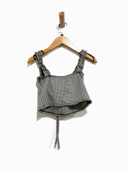 Pretty Little Thing Black and White Gingham Tank - 4
