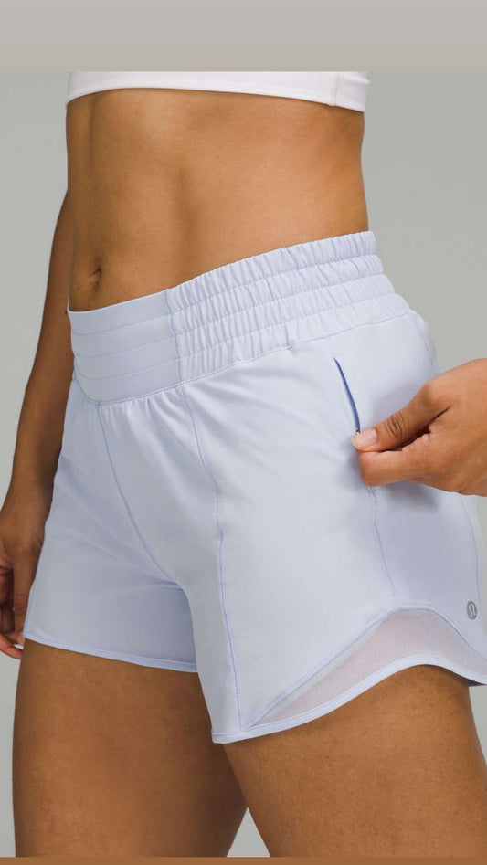 Lululemon Hotty Hot High-Rise Lined Short 4" Pastel Blue- 6