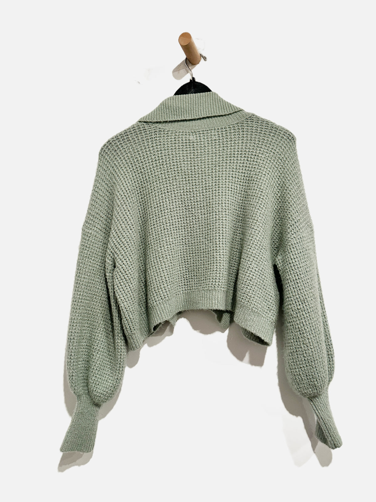 Urban Outfitters Chunky Waffle Knit Cardigan in Sage Green - Small