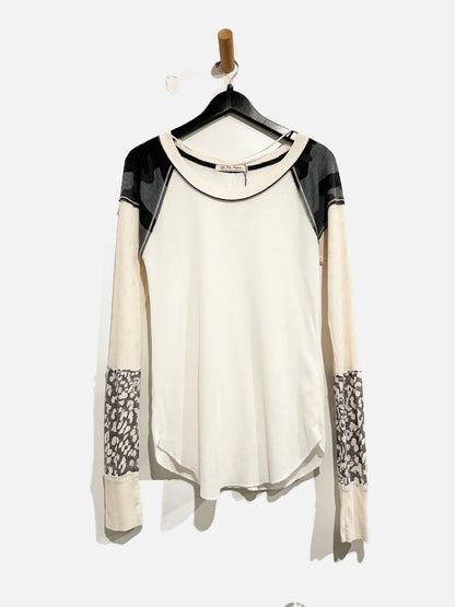 Free People Bright Side White Waffle Knit Top - Large