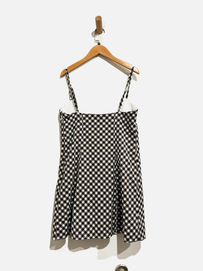 Abercrombie & Fitch Black and White Gingham Mini Dress - Medium