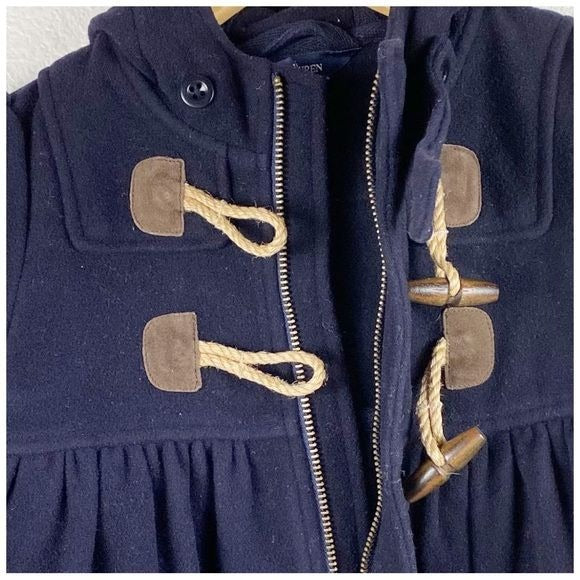 Ralph Lauren Kid’s Navy Toggle Wool Blend Coat Size 5