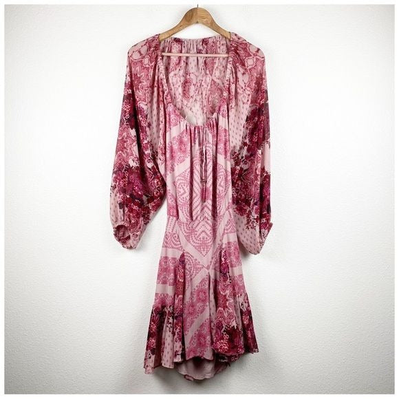 Free People NWT 7 Wonders Paisley Print Mini Dress Size Medium