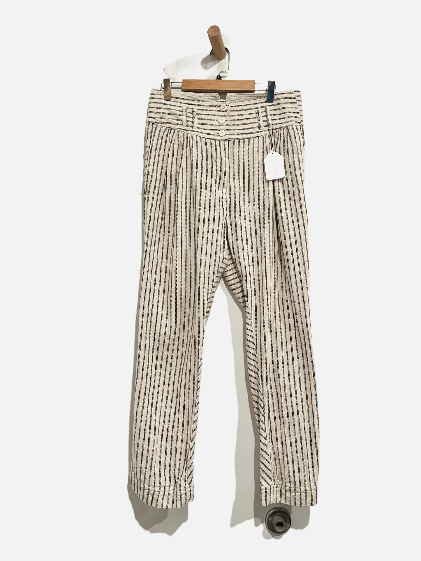 Free People Cream and Blue Stripe Pants - 2