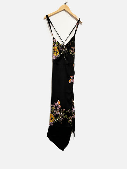 Urban Outfitters Black Floral Keyhole Dress - Small