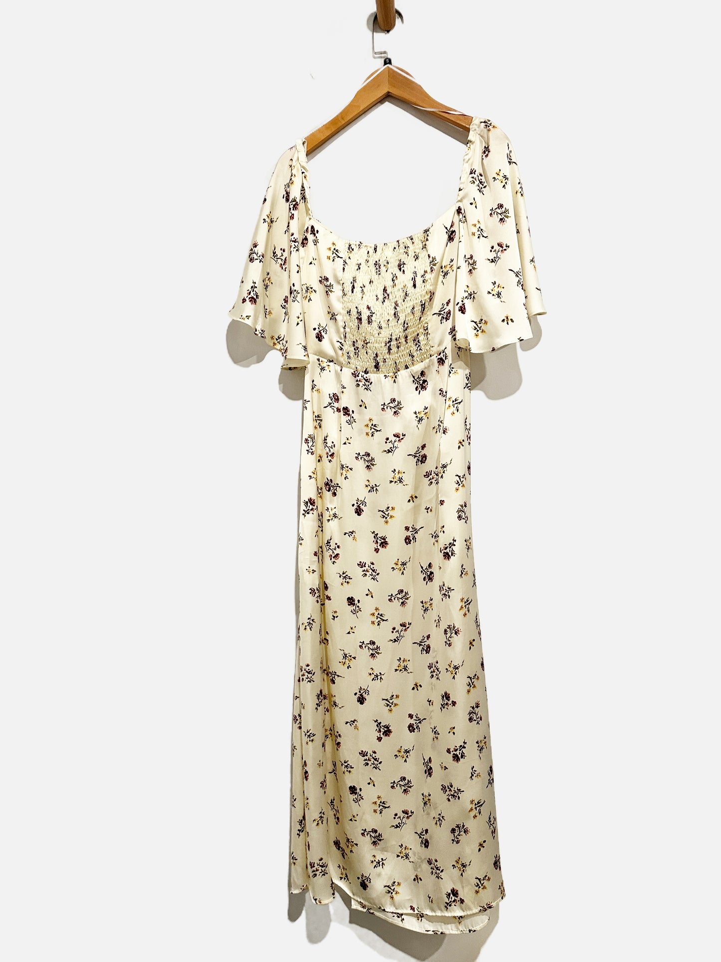 Zara Yellow Floral Cut Out Maxi Dress - Small