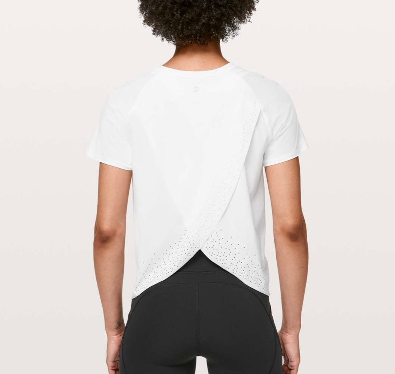 Lululemon Pace Revival White Open Back Top (Medium)