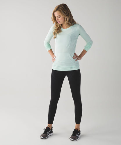 Lululemon Swiftly Tech Long Sleeve Crew Blue in Heathered Sea Mist - 6