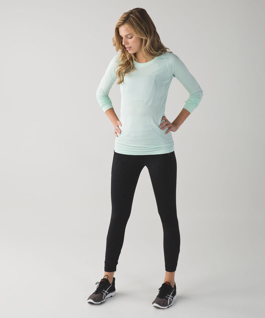 Lululemon Swiftly Tech Long Sleeve Crew Blue in Heathered Sea Mist - 6