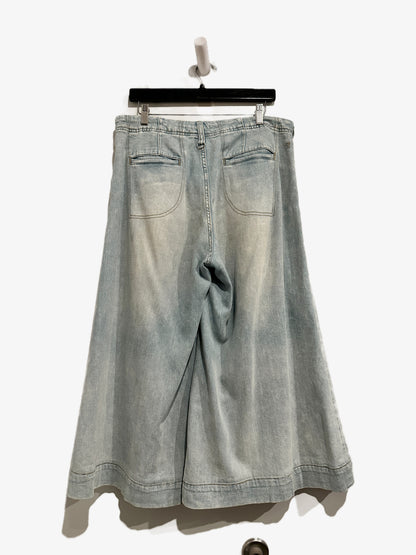 Anthropologie Pilcro High Rise Crop Wide Leg Pleated Jeans - 29
