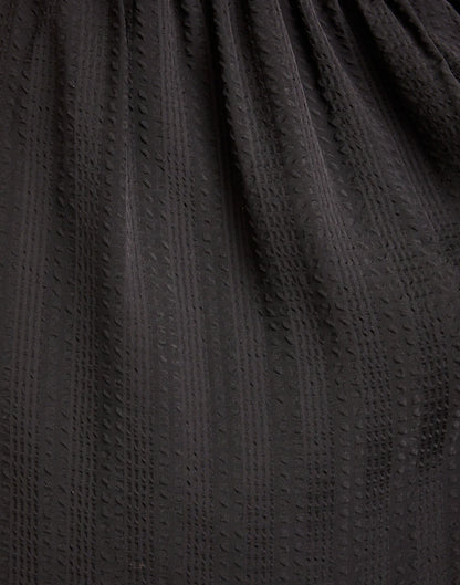 Madewell Square-Neck Tiered Midi Dress in Textured Seersucker True Black - Medium