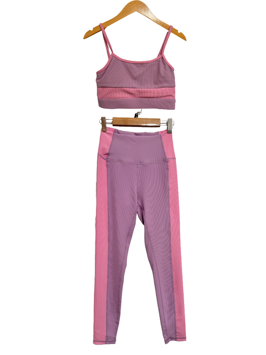 Wilo The Label NWT Purple and Pink Sports Bra and Leggings Set - XS
