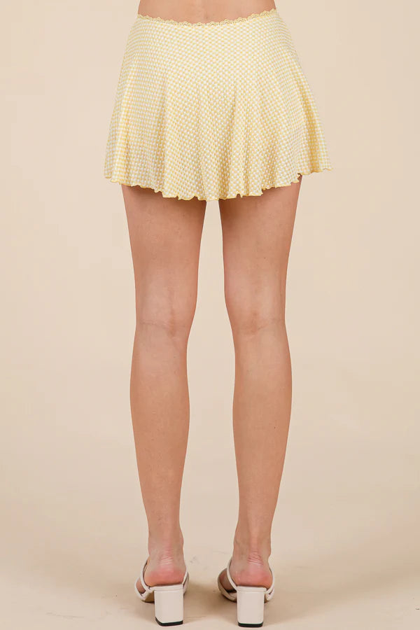 Heart & Hips Yellow Mini Skort - Medium