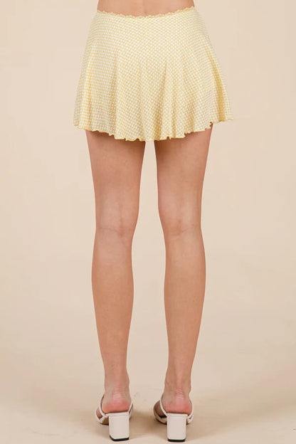 Heart & Hips Yellow Mini Skort - Medium