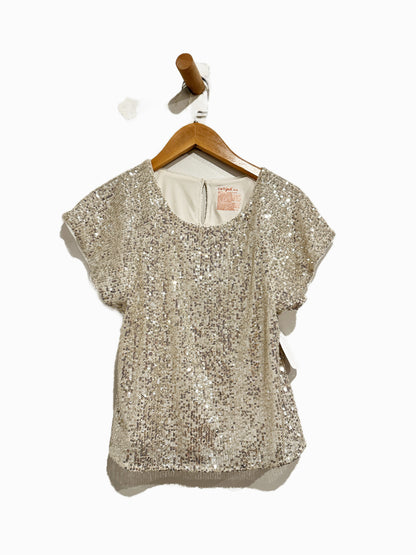 Cat & Jack Gold Sequin SS Top - 8