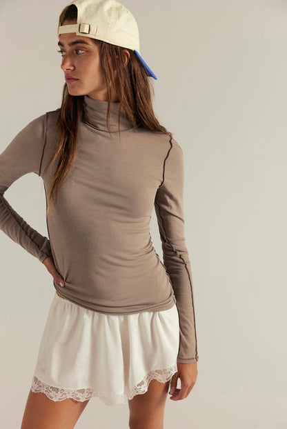 Free People Good Good Turtleneck in Fallen Rock - Small