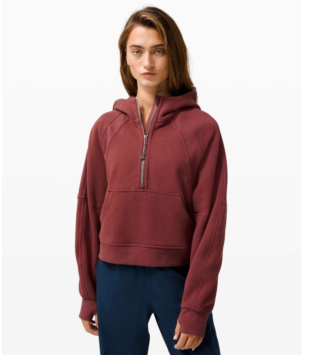 Lululemon Red Oversized Scuba Cropped Hoodie XS/S