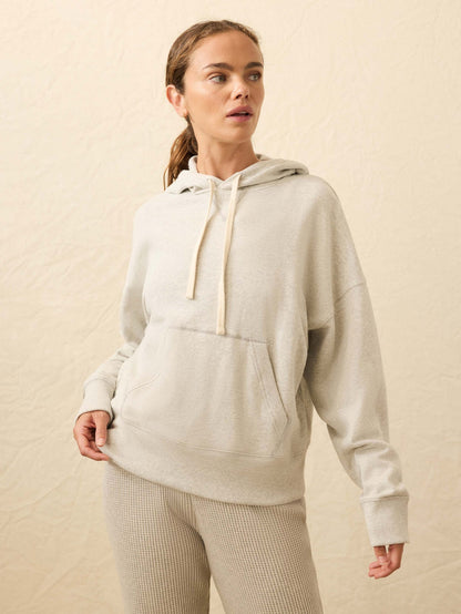 Faherty High Standard Fleece Hoodie in Light Grey Heather - Small