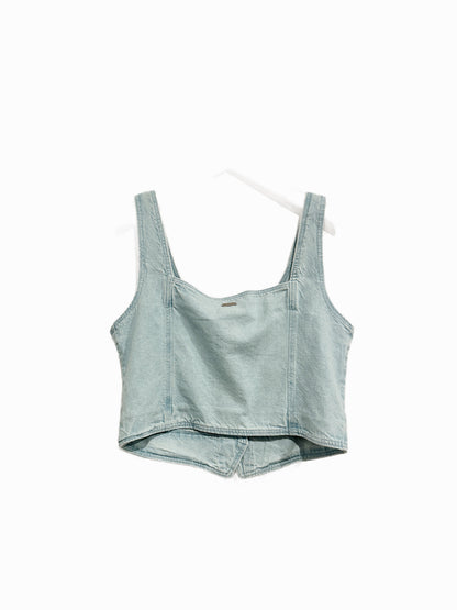 NWT Billabong Sunwashed Denim Vest in Salt Blue - Medium
