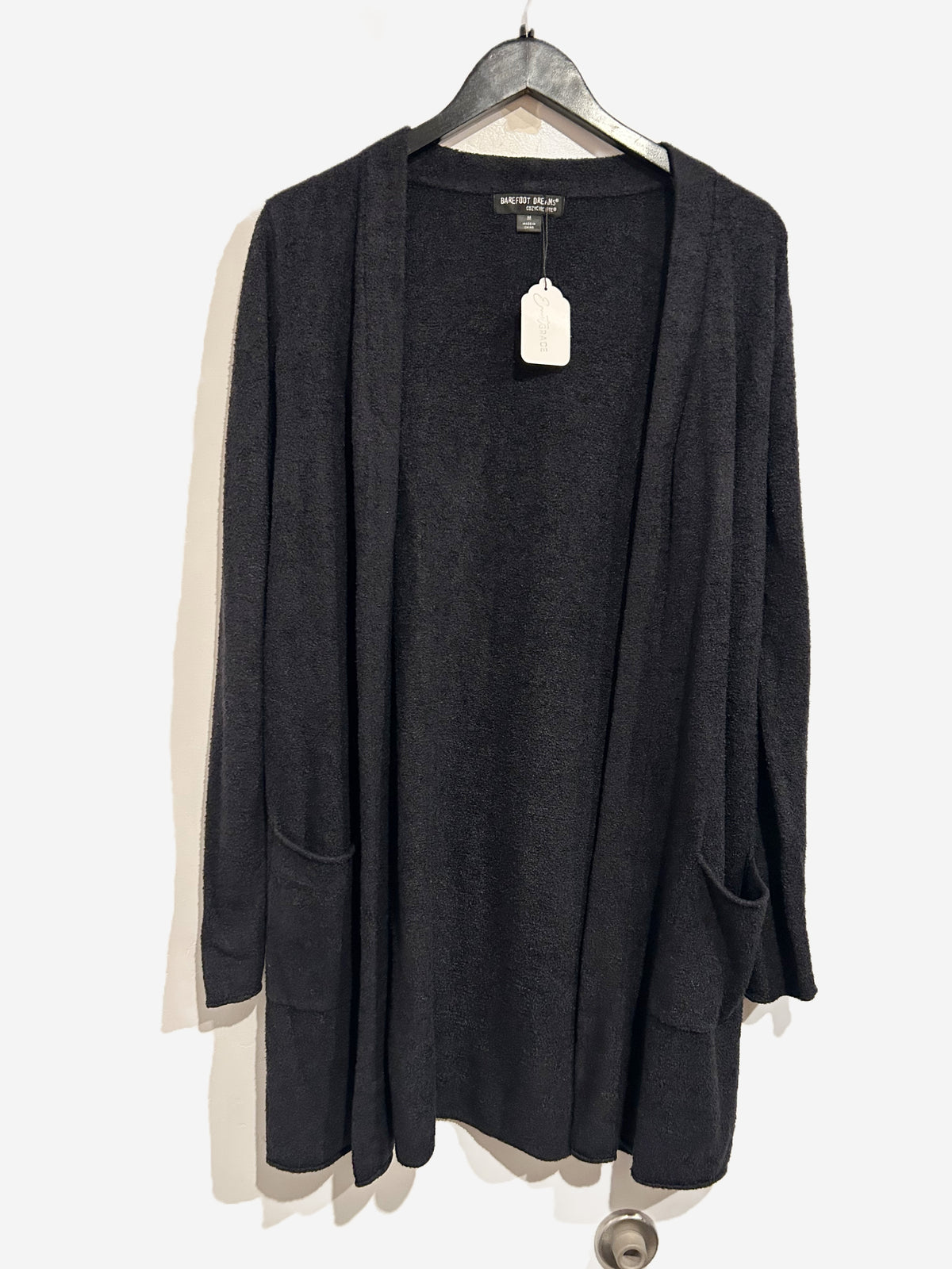Barefoot Dreams CozyChic Lite Long Cardigan in Black - Medium