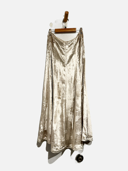 House of Harlow NWT Silver Velvet Midi Skirt - 26
