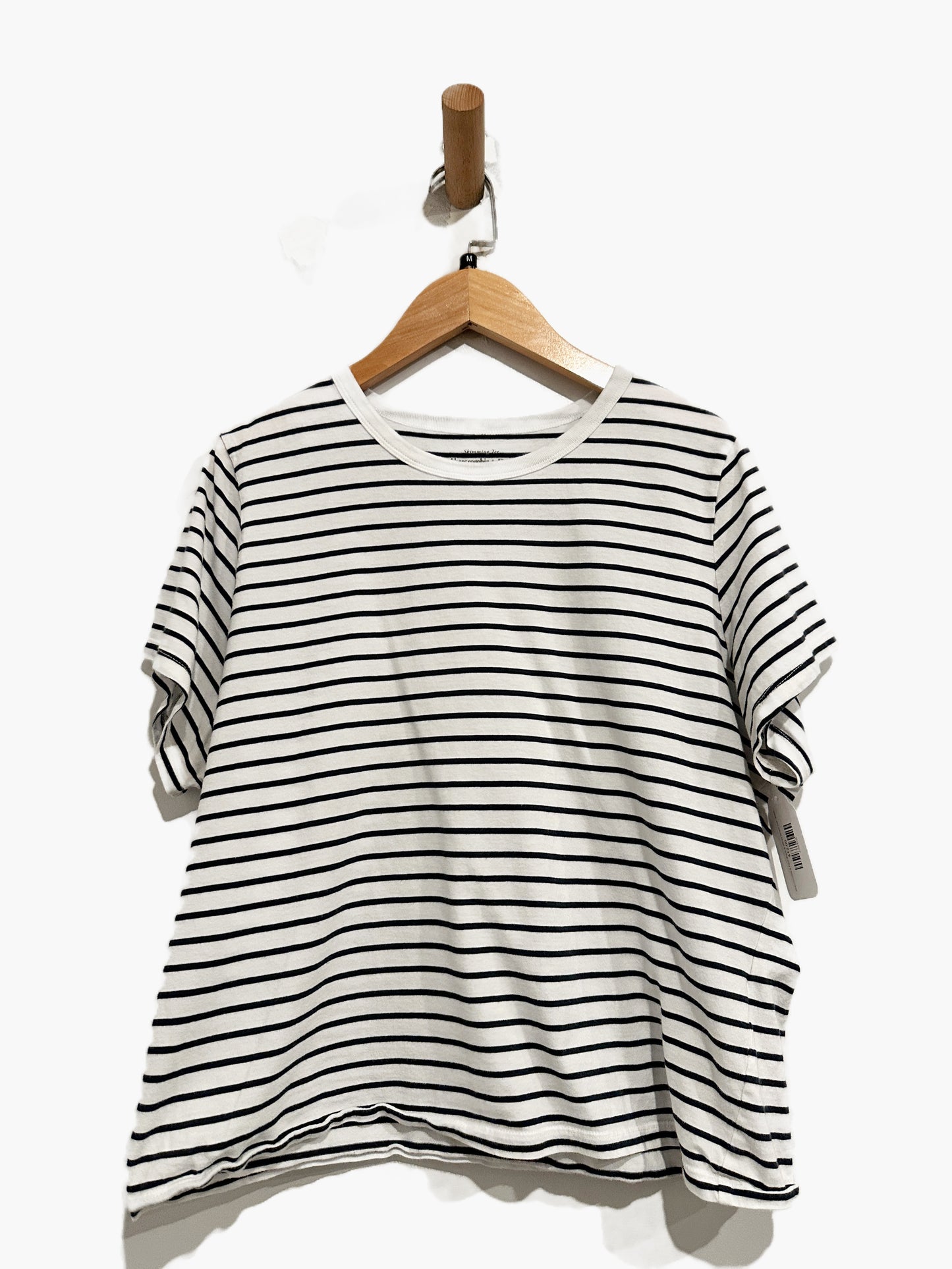 Abercrombie & Fitch Black & White Stripe Tee - Medium