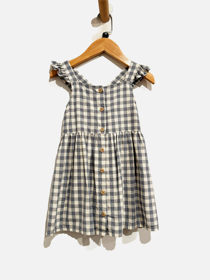 H&M Girls Blue Gingham Dress - 2