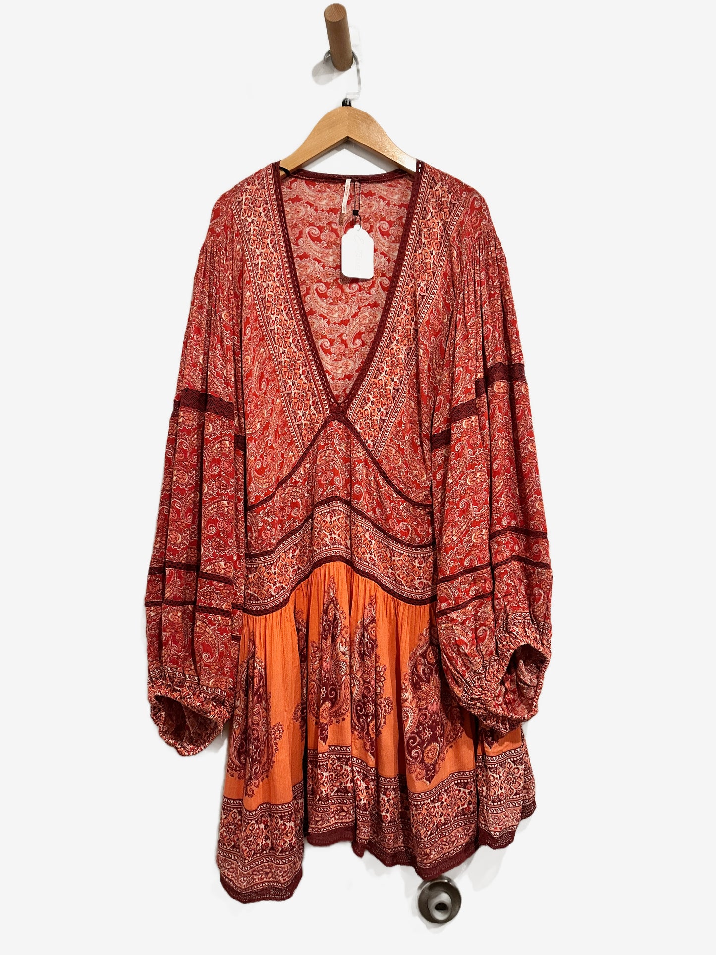 Free People Luna Scarf Print Tunic Dress - XL