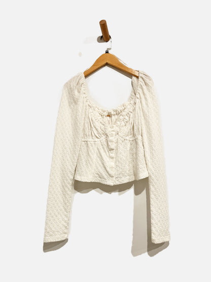 Free People NWT White Lady Bug Blouse - Medium