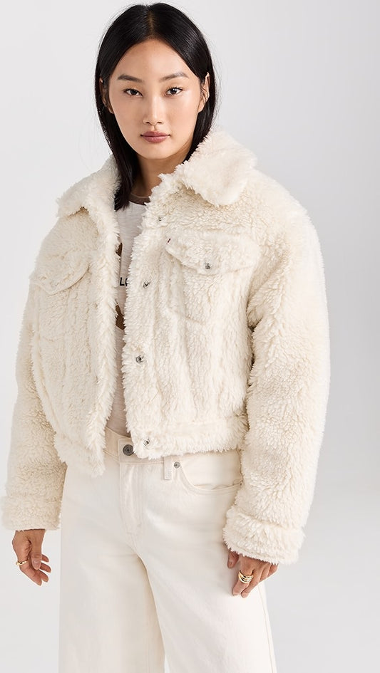 Levi's NWT White Sherpa Jacket - Large