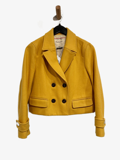 Anthropologie Cartonnier Luisa Yellow Cropped Peacoat - Medium