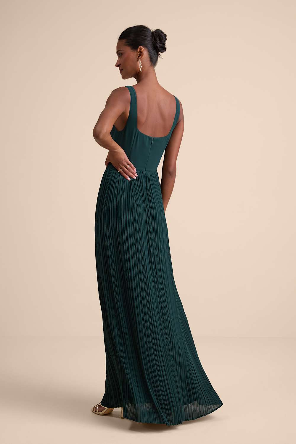 Lulus Naroah Emerald Green Pleated Maxi Dress - XL
