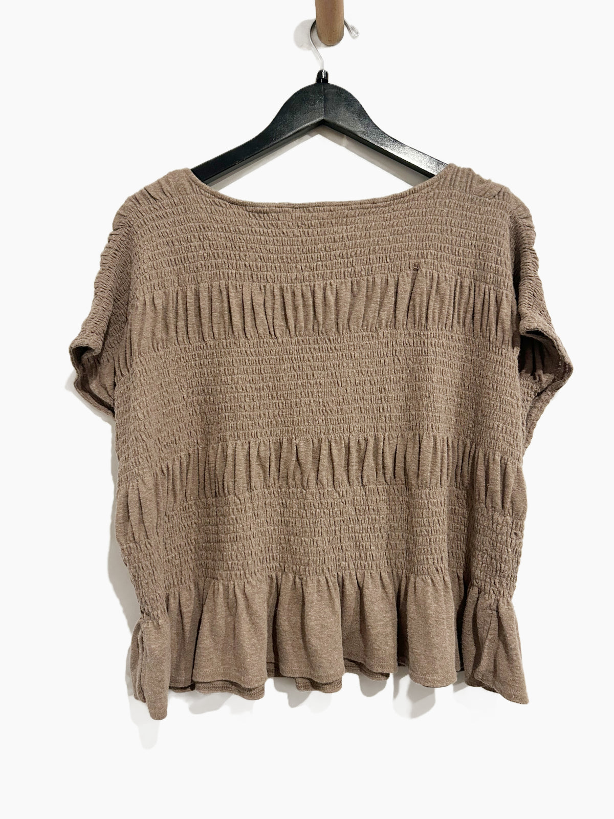 Free People Free-est Peplum Top in Dusted Cocoa - Medium