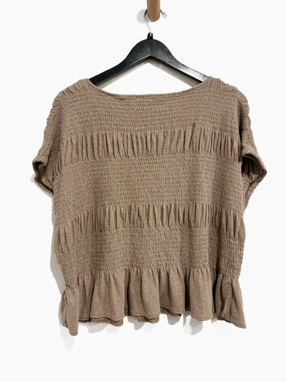 Free People Free-est Peplum Top in Dusted Cocoa - Medium