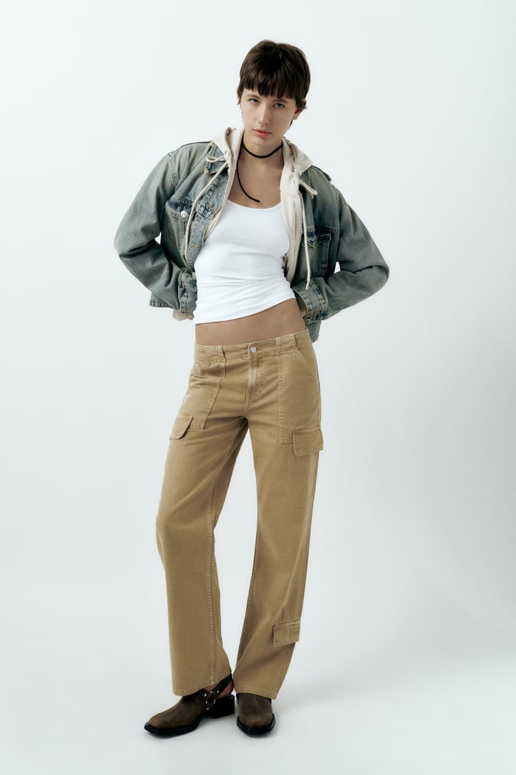 Zara NWT Mid Rise Cargo Pants - 8