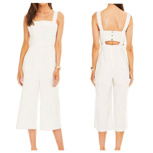 ASTR The Label White Linen Jumpsuit - Size Small