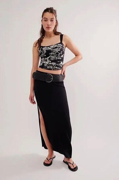 Free People 2 Tone Printed Tank in Black - Small
