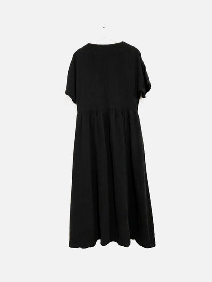 Madewell Black Muslin Button Front Dress - XXS