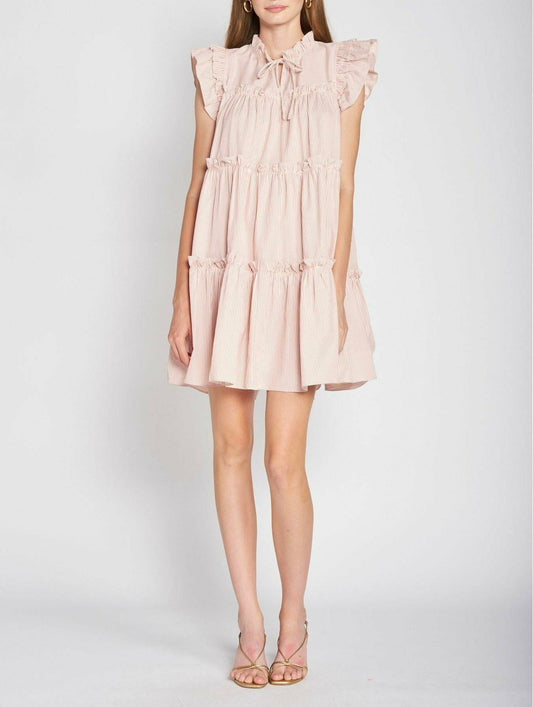 En Saison Pink Stripe Dress - Medium