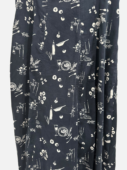 Abercrombie & Fitch Navy Print Midi Dress - Large